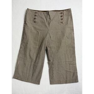 Larry Lavine Women's brown white pinstriped capri Casual Pants Size 16